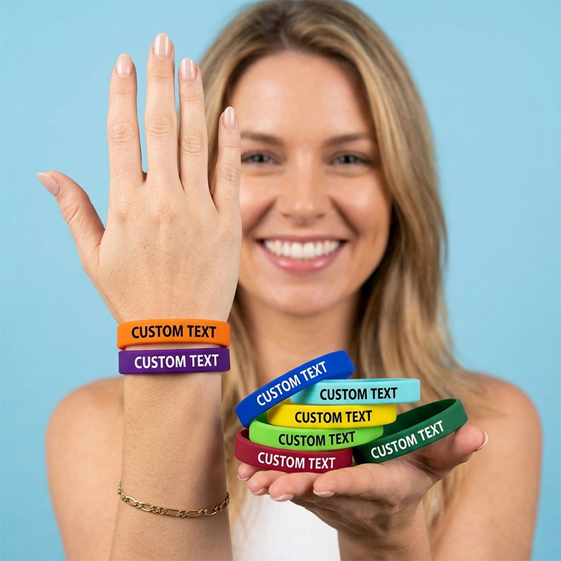 Custom Silicone Wristbands, 200pcs Set for Personalization